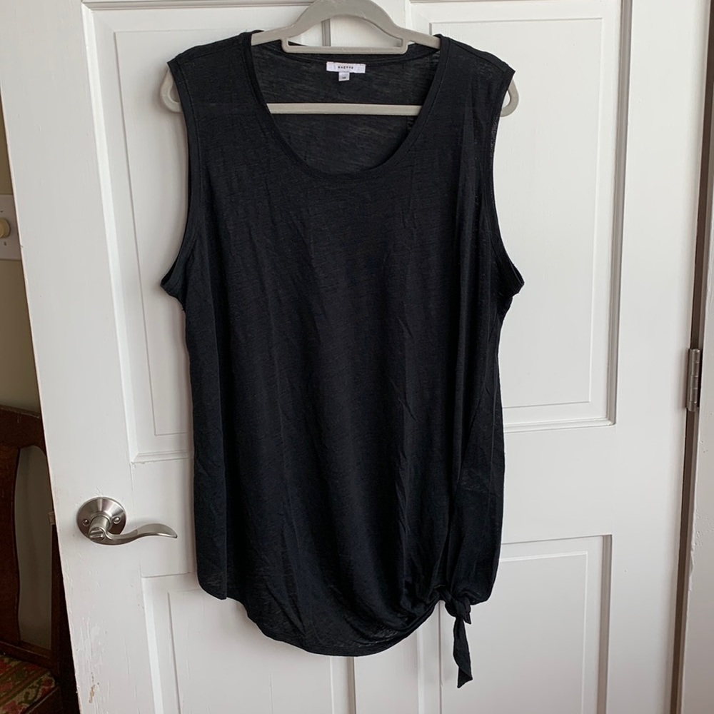 Stella & Dot size 1x black linen blend tank top